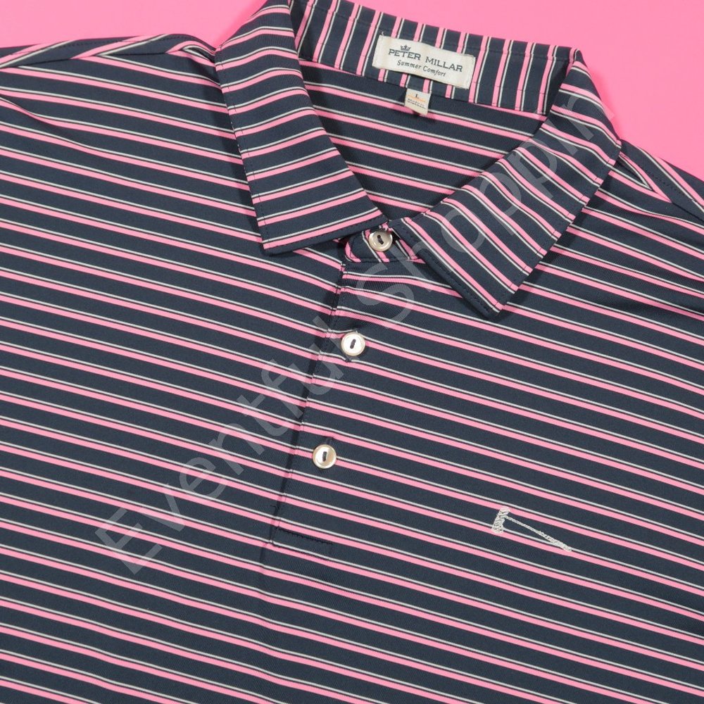 Peter Millar Summer Comfort Cyrus Performance Mountaintop Golf Lake Club Polo L - Picture 1 of 7